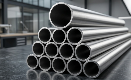 Industrial warehouse displaying ASTM A268 Stainless Steel 420 seamless pipes ready for dispatch in India